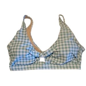 Old Navy Green and White Checkered Bikini Top Size 2X NWT